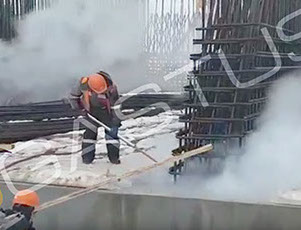 Аренда парогенератора, Удаление наледи с арматуры, Удаление слежавшегося снега в опалубке, Прогрев арматурного каркаса и опалубки 